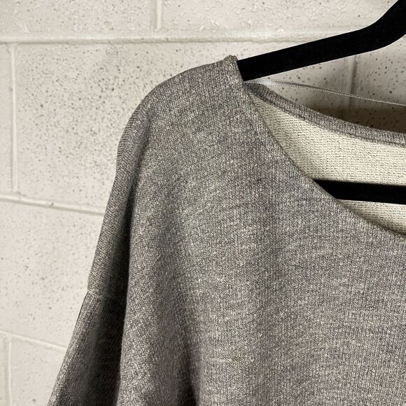 Soft Surroundings Womens L Edgy Asymmetric Tunic Top French Terry Relaxed Gray - Picture 4 of 7